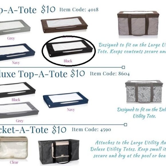 Thirty-One Elegant Black Tote Cover - Picture 2 of 3